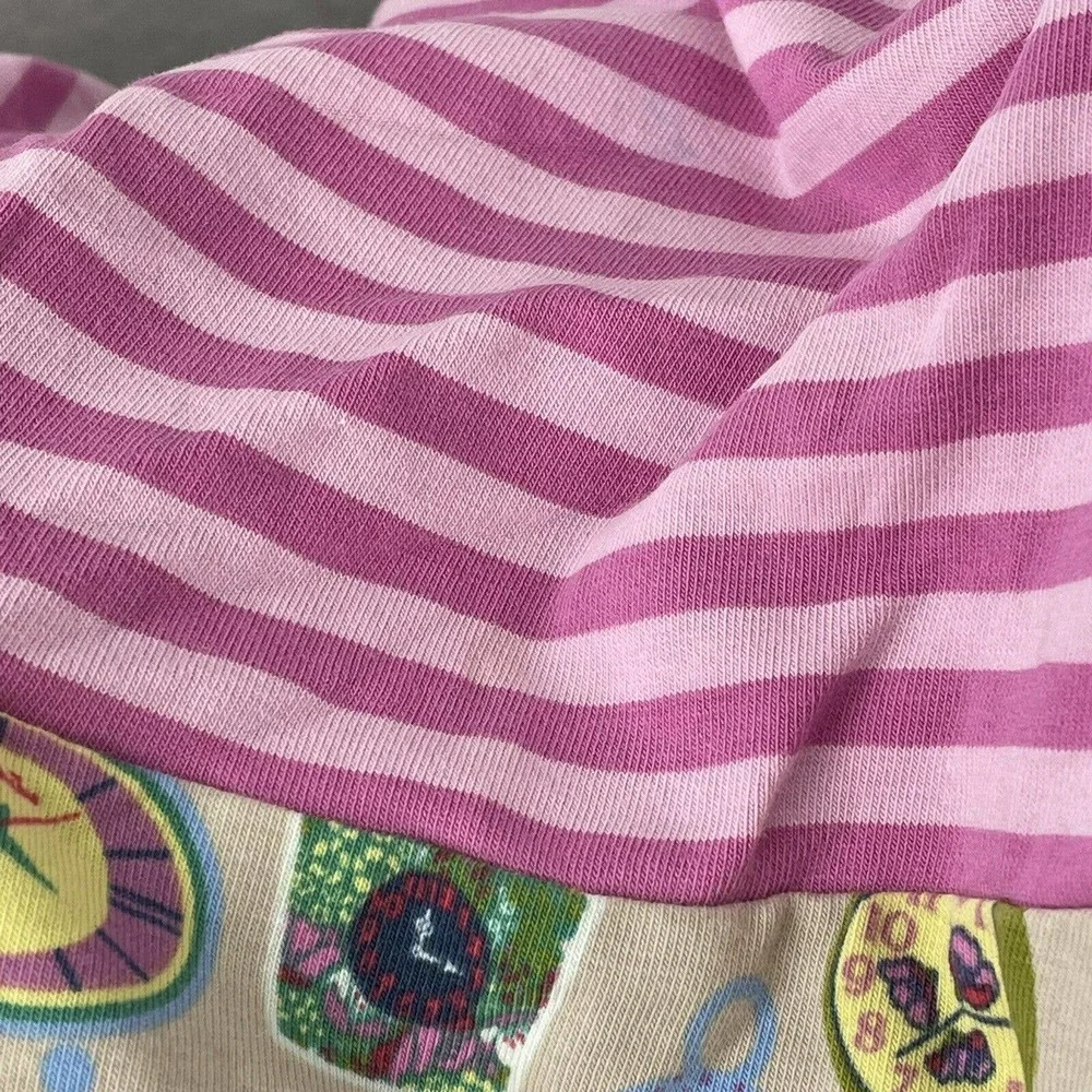 Matilda Jane Little‎ Girls Size 4 Pink Striped W/ Clock Print Top 2017
